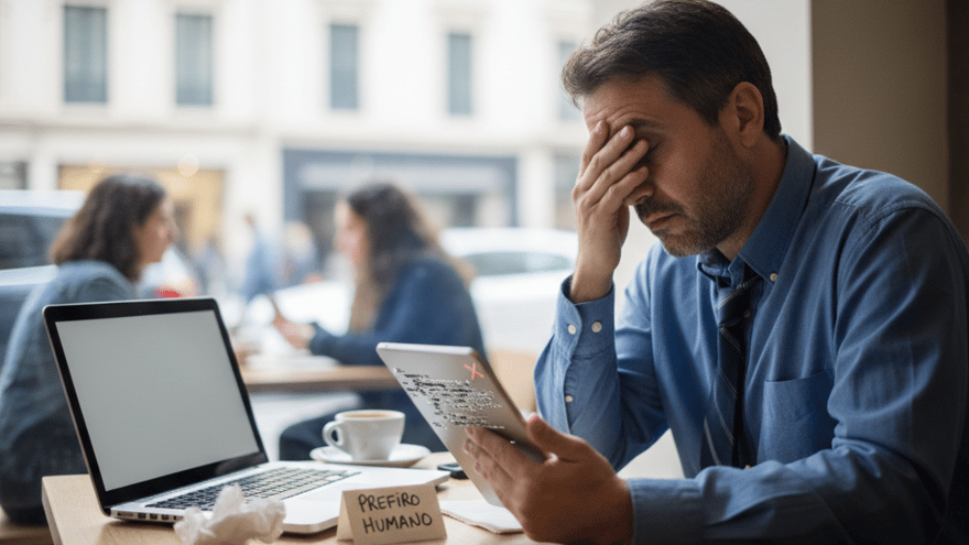 Cliente cansado de IA (fala "prefiro humano")